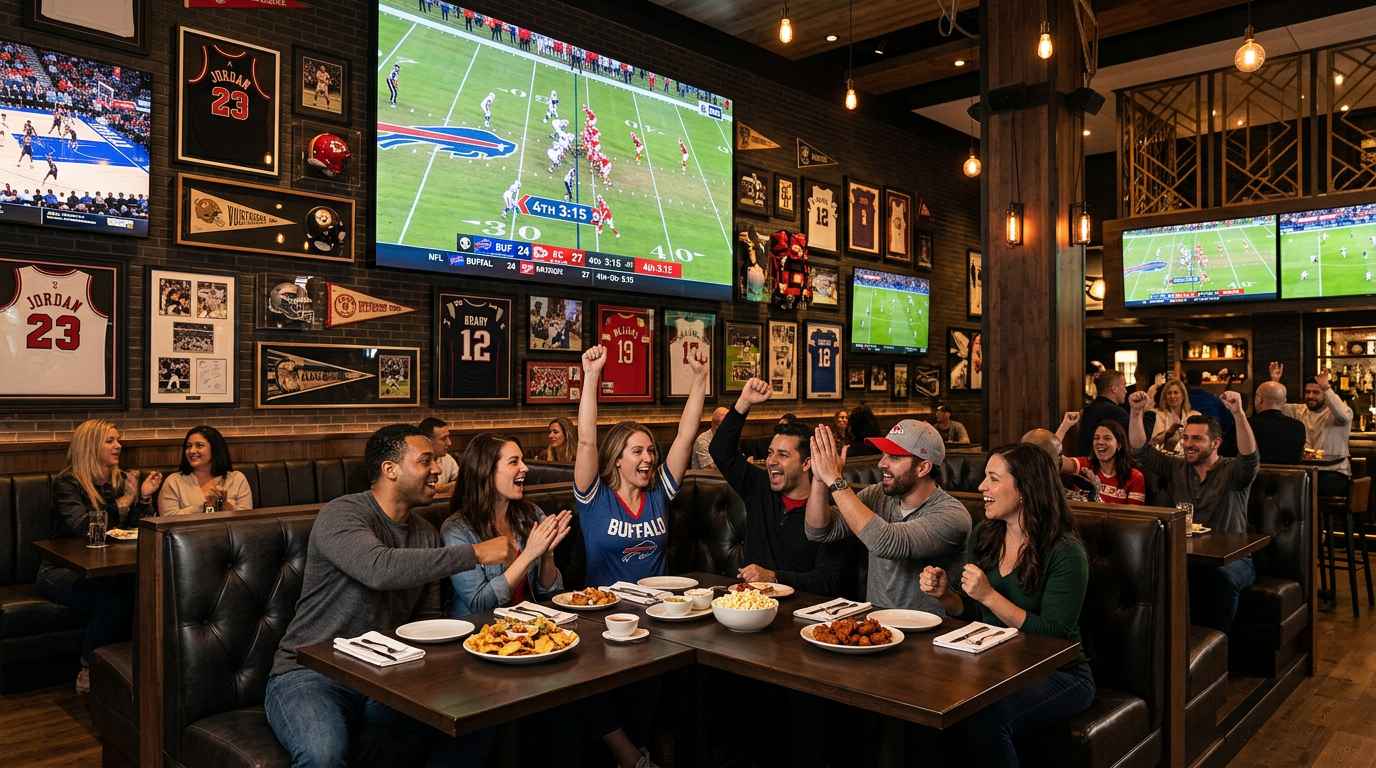 Interior of The Sporting Lion sports bar